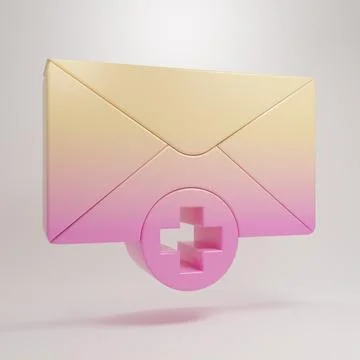 Yellow-pink Envelope icon isolated on grey background. Received message con.. Stock Illustration