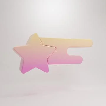 Yellow-pink Falling star icon isolated on grey background. Shooting star wi.. 库存插图