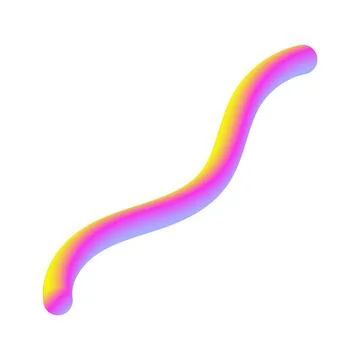 Yellow Pink Gradient Abstract Shape. Scribble Element. Isolated. Stock Illustration