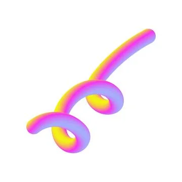 Yellow Pink Gradient Abstract Shape. Scribble Element. Isolated. Stock Illustration