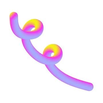 Yellow Pink Gradient Abstract Shape. Scribble Element. Isolated. Stock Illustration