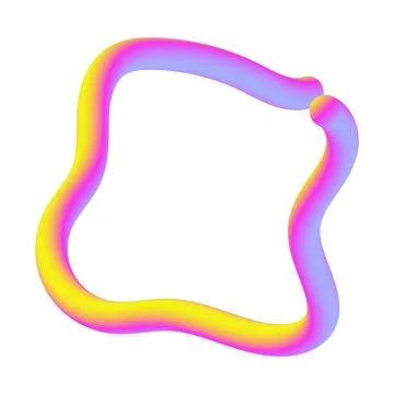 Yellow Pink Gradient Abstract Shape. Scribble Element. Isolated. Illustrazione stock