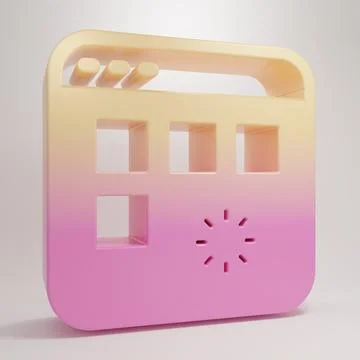 Yellow-pink Loading a data window with a progress bar icon isolated on grey.. Stock Illustration