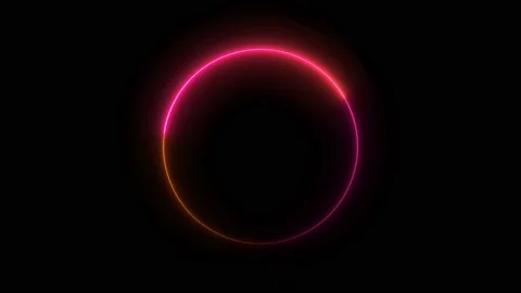 Yellow, pink neon circle Stock Footage 159402295