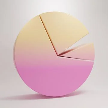 Yellow-pink Pie chart infographic icon isolated on grey background. Diagram.. Stock Illustration