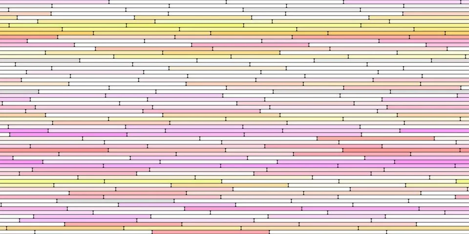 Yellow Pink Random Line Sections Background. Colorful Along Segments Texture. Stock-Illustration