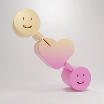 Yellow-pink Romantic relationship icon isolated on grey background. Romanti.. Stock Illustration