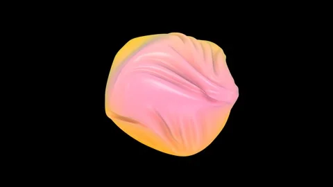 Yellow pink silk cloth waving over black background. Video stock 315271453