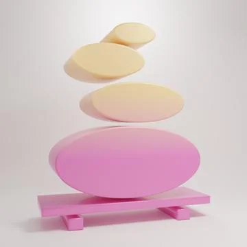 Yellow-pink Stack hot stones icon isolated on grey background. Spa salon ac.. Stock Illustration