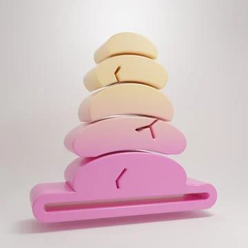 Yellow-pink Stack hot stones icon isolated on grey background. Spa salon ac.. Stock Illustration