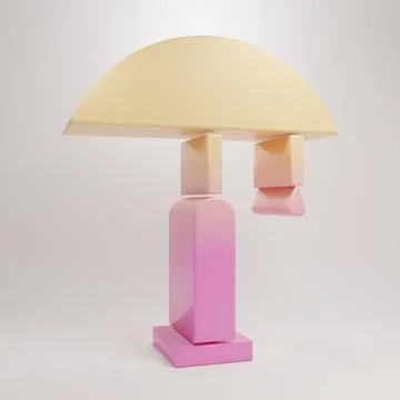 Yellow-pink Table lamp icon isolated on grey background. Minimalism concept.. 스톡 일러스트
