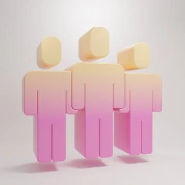 Yellow-pink Users group icon isolated on grey background. Group of people i.. Stock Illustration