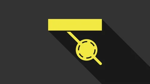 Yellow Pirate eye patch icon isolated on grey background. Pirate accessory. 4K Stock Footage 147698519