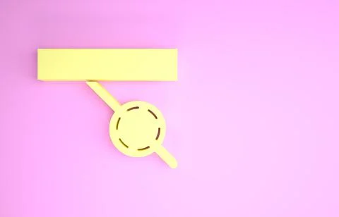 Yellow Pirate eye patch icon isolated on pink background. Pirate accessory. M Stock Illustration