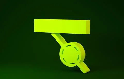 Yellow Pirate eye patch icon isolated on green background. Pirate accessory.  Ilustración de archivo