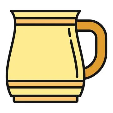 Yellow pitcher icon illustration with handle Illustration