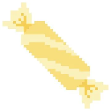 Yellow Pixel Wrapped Candy Vector Cute 8 Bit Retro Sweet Illustration Illustrazione stock