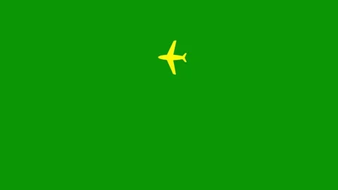 Yellow plane fly green Stock Footage 304594909
