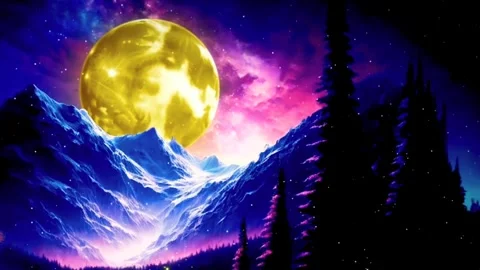 Yellow planets rotating in the sky Stock Footage 252229039