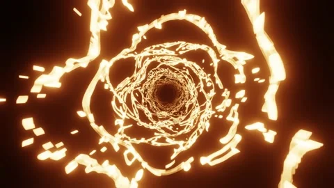 Yellow Plasma Rings Loop Video stock 165152886
