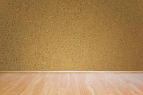 Yellow plaster texture with floor Foto stock
