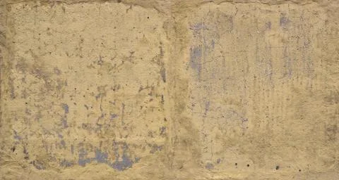 Yellow plastered wall. Texture with plaster stains Stock Photos