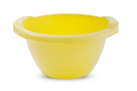 Yellow plastic basin Stock Photos