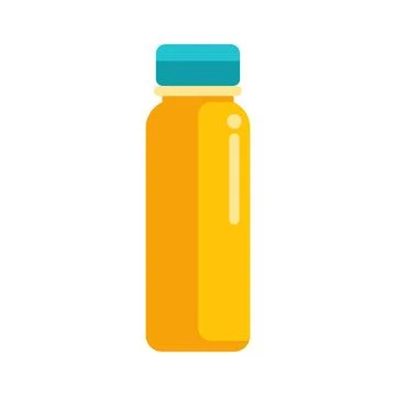 Yellow plastic beverage bottle with blue cap Stock Illustration