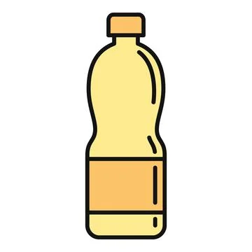 Yellow plastic beverage bottle representing drink container icon Stock Illustration