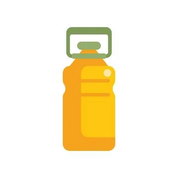 Yellow plastic bottle with handle containing cleaning product Illustrazione stock