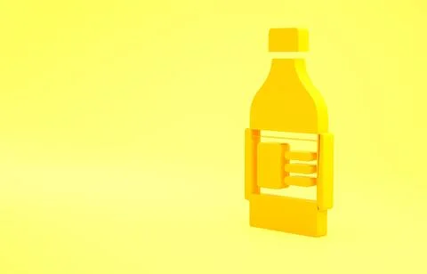 Yellow Plastic bottle for laundry detergent, bleach, dishwashing liquid or an Stock Illustration
