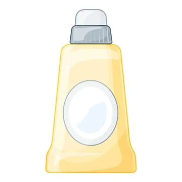 Yellow plastic bottle with push pull cap for liquid product packaging Illustrazione stock