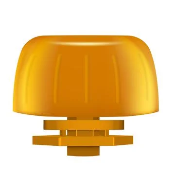 Yellow plastic cap for pouch bag, realistic vector illustration of 3D doy-pack Stock Illustration