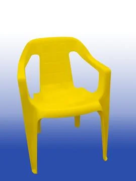 Yellow plastic chair Stock Photos