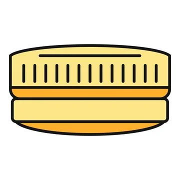 Yellow plastic container icon with top design Stock Illustration