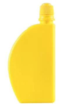 The yellow plastic container on a white background Stock Photos