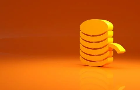Yellow Plastic filament for 3D printing icon isolated on orange background Stock Illustration