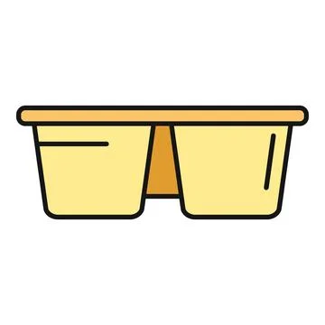 Yellow plastic food container packaging icon design Illustrazione stock