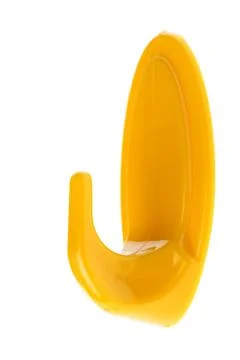 Yellow plastic hook Foto stock