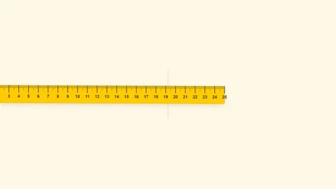 Yellow Plastic Ruler Measuring on Paper Background Flat Icon Animation Stock Footage 346611477