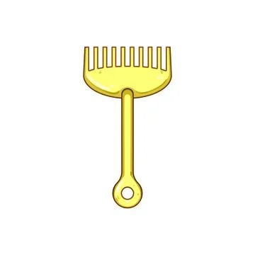 Yellow plastic sand rake for beach play Stock Illustration