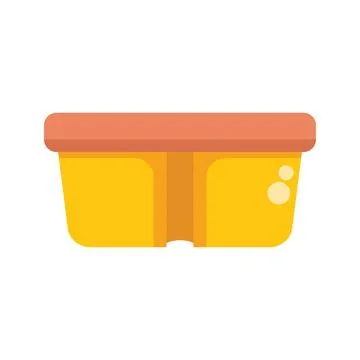 Yellow plastic sandbox with red top for children playing in sandbox on play.. Stock Illustration