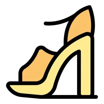 Yellow platform sandal with ankle strap on white background Stock Illustration