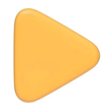 Yellow play button triangle icon isolated on a white background 스톡 일러스트