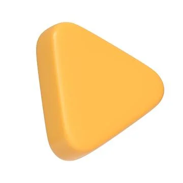 Yellow play button triangle icon isolated on a white background 스톡 일러스트