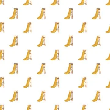 Yellow playground slide pattern on white background Stock Illustration