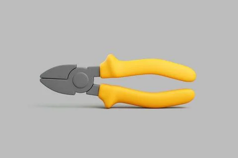 Yellow Pliers Lying on Gray Background Stock Illustration