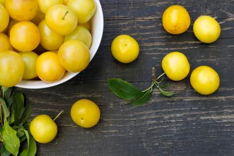 Yellow plum fruit Stock Photos