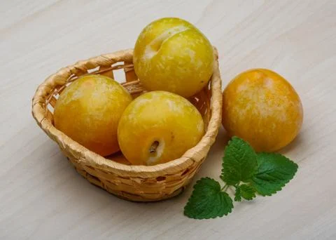 Yellow plums Stock Photos