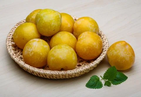 Yellow plums Stock Photos